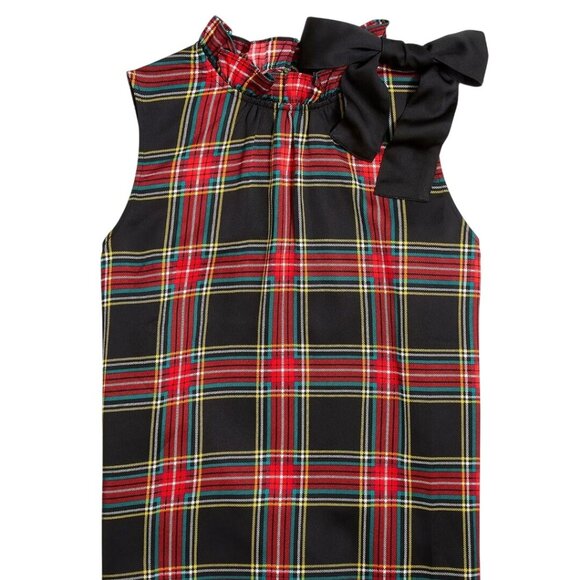 JCrew Tartan Now Neck To With Ruffles Sleeveless High Collar Size XL - Picture 4 of 9